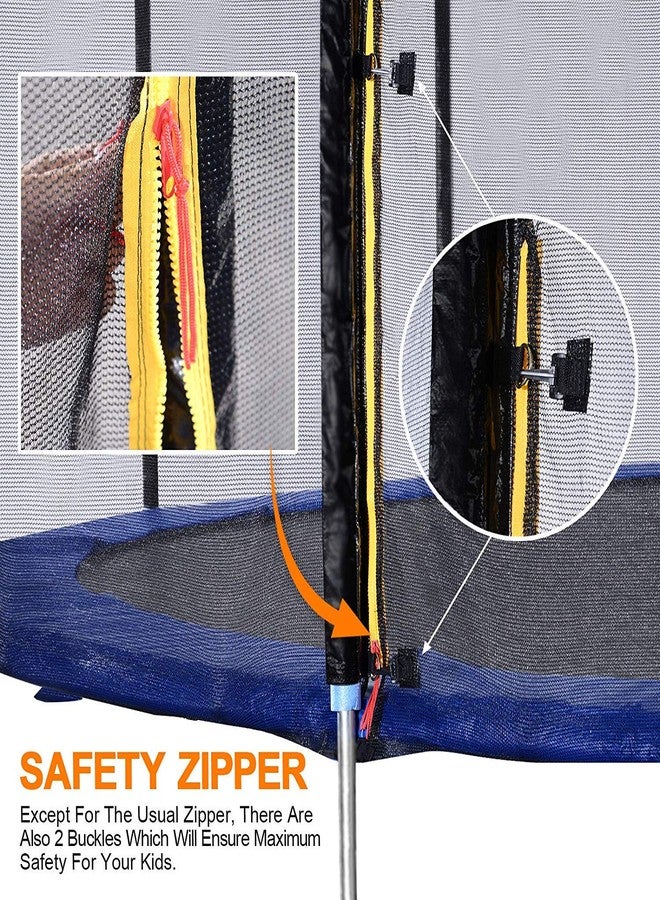 Exacme 8 Foot Trampoline Enclosure Replacement Without Poles, Round Trampoline Safety Net with No Poles (T-Series, T08EN) - Image 3