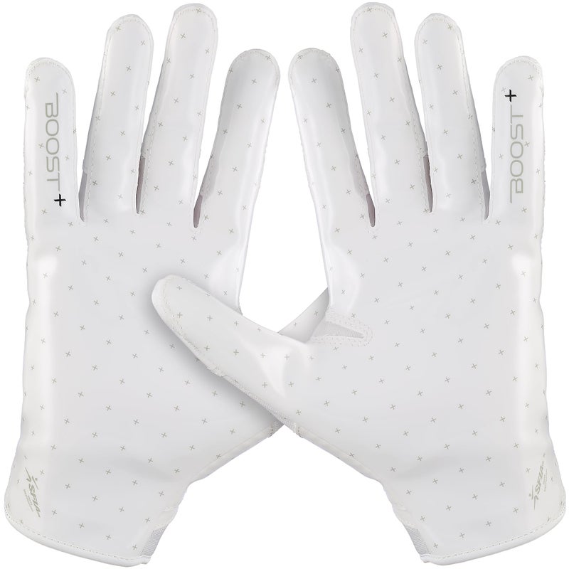 Grip Boost Football Gloves - Solid Stealth 6.0 Boost Plus Sticky Technology - Adult and Youth Football Gloves for Wide Receiver - Men's and Boys Sizes (Solid White, Large) - Image 2