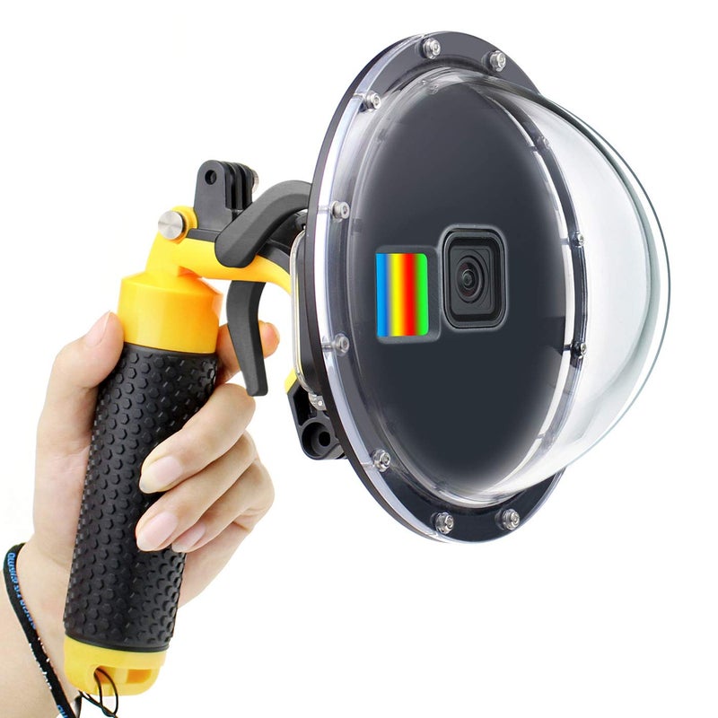 GEPULY Dome Port for GoPro Hero 9 10 11 12 13 Black, Underwater Waterproof Dome Port Housing Case + Floating Hand Grip + Trigger Accessories for GoPro Action Cameras - Image 1