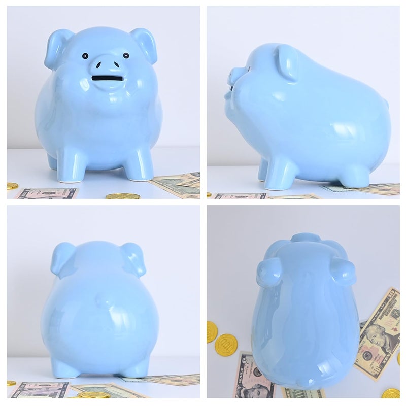 PIG WORLD 8Ceramic Piggy Bank for Adults Must Break to Open Girls Piggy Bank for Boys Money Box for Cash Gift Coin Bank Tip Jar Alcancias De Dinero para Adultos Nios Piggy Bank for Kids Cash - Image 3