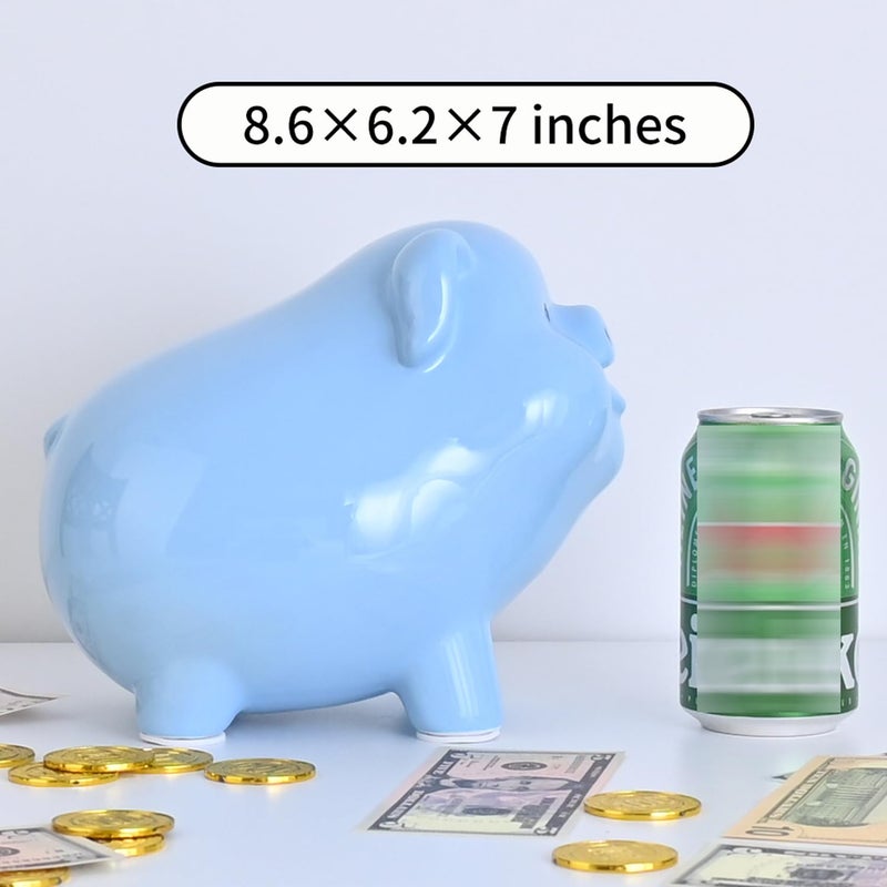 PIG WORLD 8Ceramic Piggy Bank for Adults Must Break to Open Girls Piggy Bank for Boys Money Box for Cash Gift Coin Bank Tip Jar Alcancias De Dinero para Adultos Nios Piggy Bank for Kids Cash - Image 4