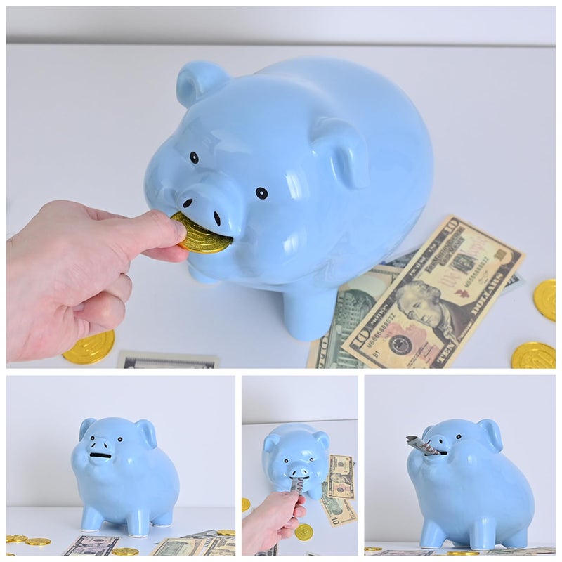 PIG WORLD 8Ceramic Piggy Bank for Adults Must Break to Open Girls Piggy Bank for Boys Money Box for Cash Gift Coin Bank Tip Jar Alcancias De Dinero para Adultos Nios Piggy Bank for Kids Cash - Image 5