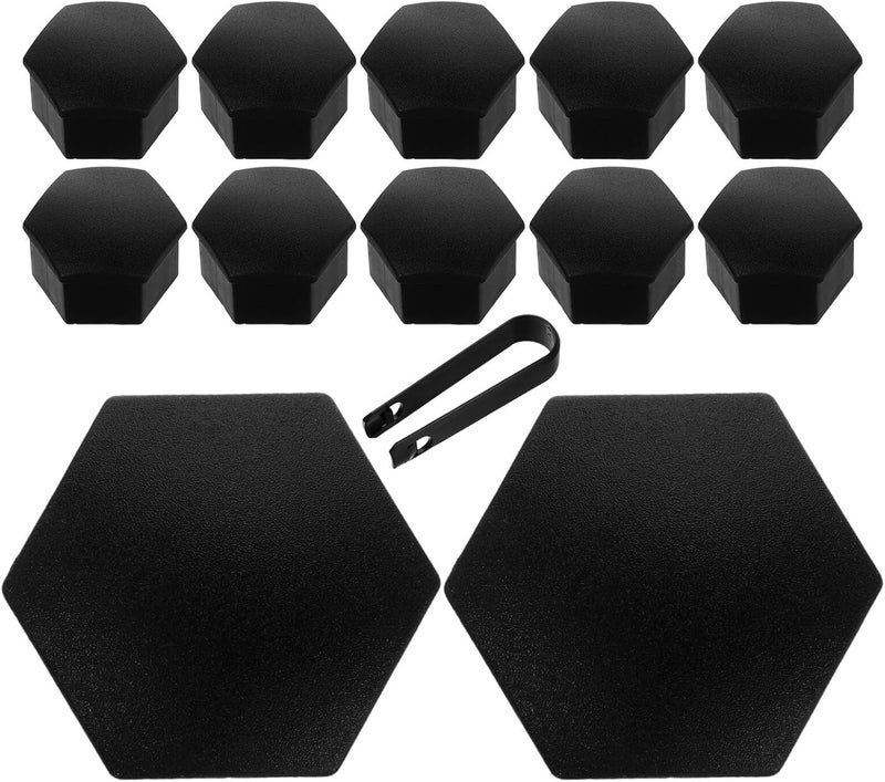 Matte Black Wheel Hub Nut Covers 20pcs with 1 Removal Clip for Electric Vehicle Lug Nuts Dustproof Anti-Rust Tire Hub Cap Automotive Wheel Center Screw Caps - Image 1