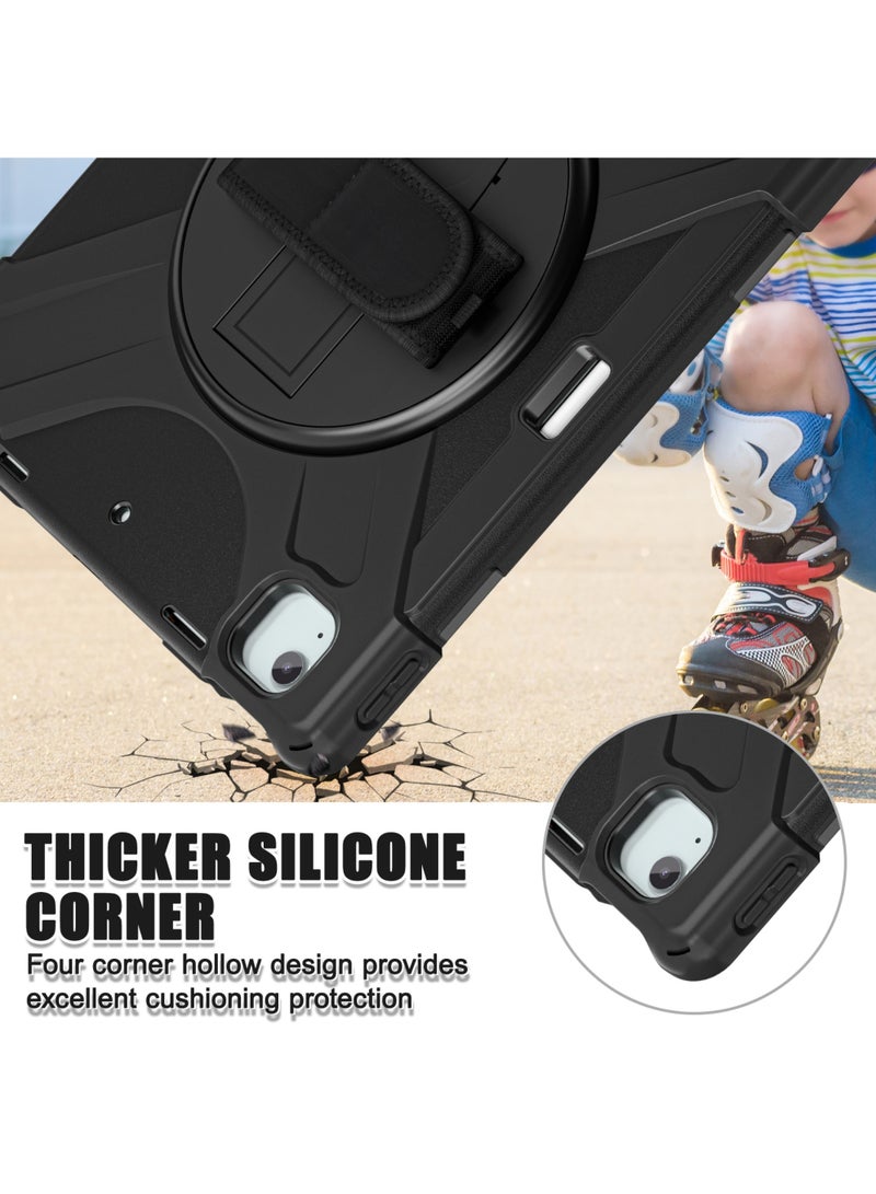 روك بو حالة من iPad Air 13 بوصة M3 2025/AIR 13 بوصة M2 2024 ، Case for iPad Pro 12.9 بوصة 6th 2022/5th 2021/4th 2020/3rd 2018 مع حزام يد قلم رصاص 360 دوارة للهواء 13 بوصة و iPad Pro 12.9 بوصة - Image 4