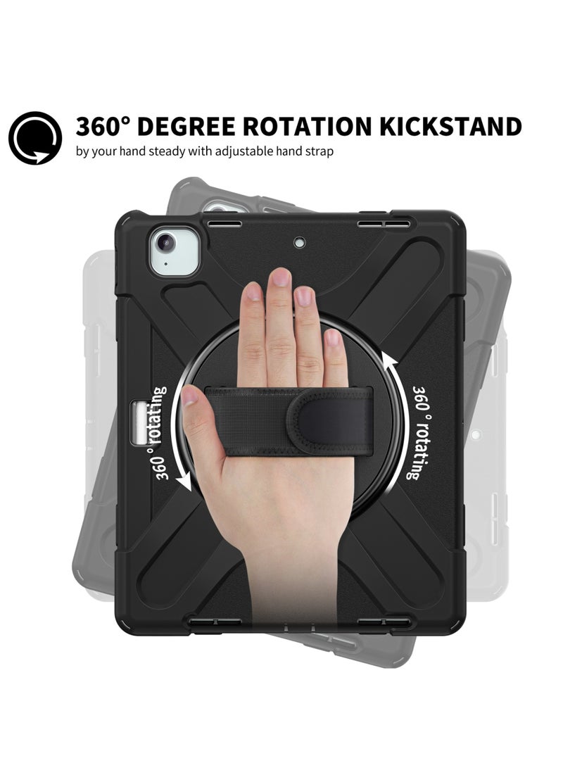 روك بو حالة من iPad Air 13 بوصة M3 2025/AIR 13 بوصة M2 2024 ، Case for iPad Pro 12.9 بوصة 6th 2022/5th 2021/4th 2020/3rd 2018 مع حزام يد قلم رصاص 360 دوارة للهواء 13 بوصة و iPad Pro 12.9 بوصة - Image 5