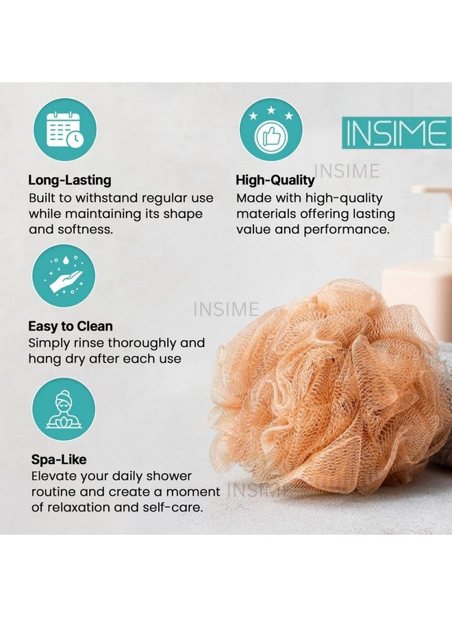 INSIME Body Loofah For Bathing For Women Men Kids (Pack Of 4)|Extra Soft Bath Sponge For Bathing & Loofah For Women Men|Body Wash Bath Scrubber For Bathing|Exfoliating Bathing Scrub Lofas - 60G - Image 5