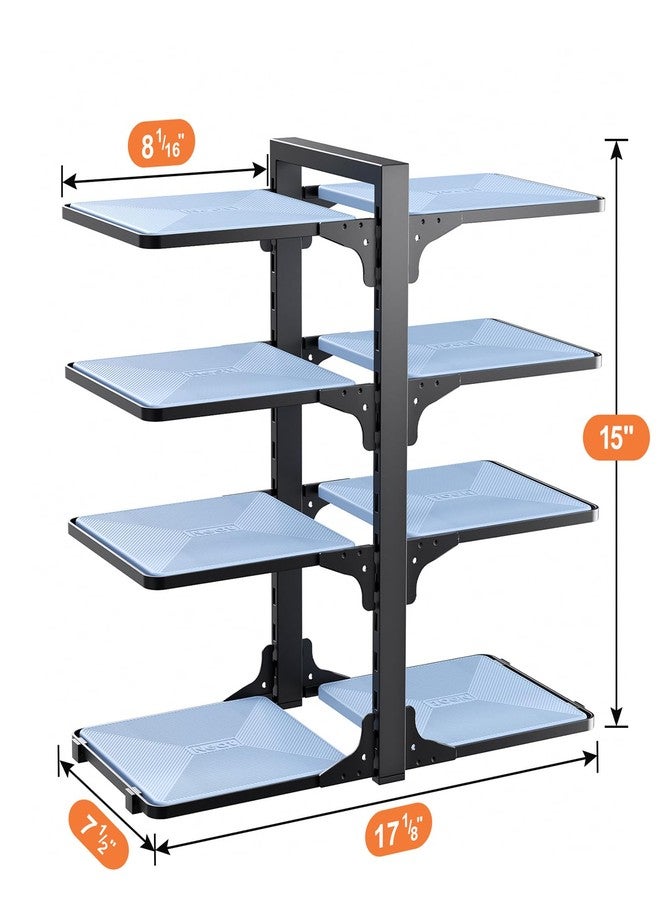 رف تنظيم أواني الطبخ من لامو، يُوضع أسفل الخزانة، 8 طبقات قابلة للتعديل، منظمات للأواني والمقالي داخل الخزانة بارتفاع 15 بوصة، منظم ومتين للمطبخ، يتسع لأواني طهي يصل قطرها إلى 12 بوصة، أسود - Image 5