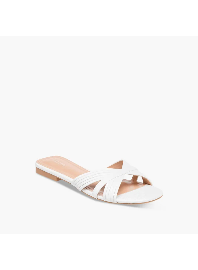 سيليست Women's Criss Cross Slip-On Flat Sandals