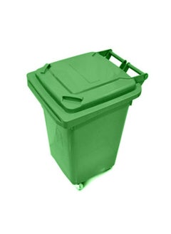 Generic Mobile Waste & Garbage Bin | Functional Trash Bin | Durable Plastic Finish | Easily Maneuverable With 360 Degree Swivel Wheels | Suitable For Indoor & Outdoor Settings | 70 Liters | Green 