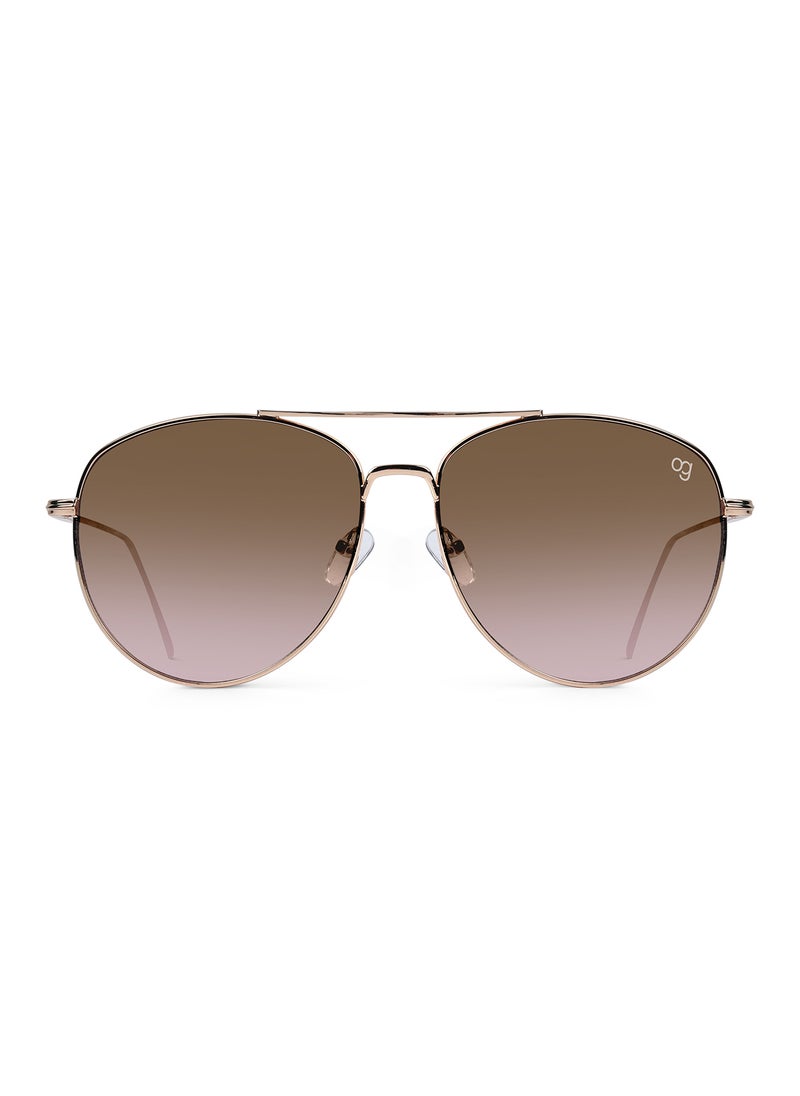 Woggles UV- Protected  Golden Aviator Sunglasses  - Image 3