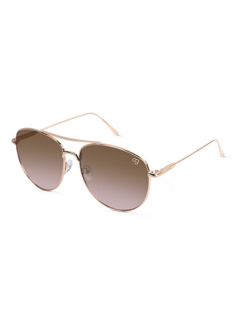 Woggles UV- Protected  Golden Aviator Sunglasses  - Image 1