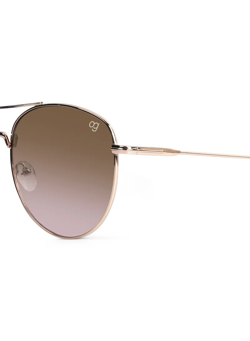 Woggles UV- Protected  Golden Aviator Sunglasses