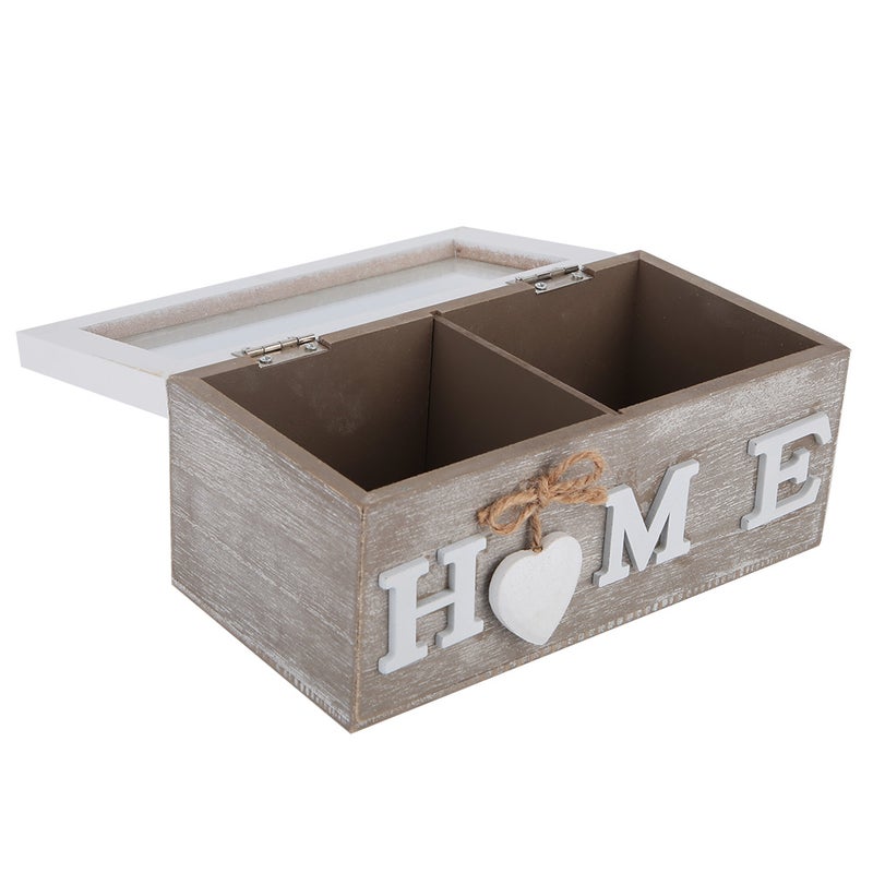Tea Bag Jewelry Organizer Storage Box Desktop Container (Two Compartments) - Image 3