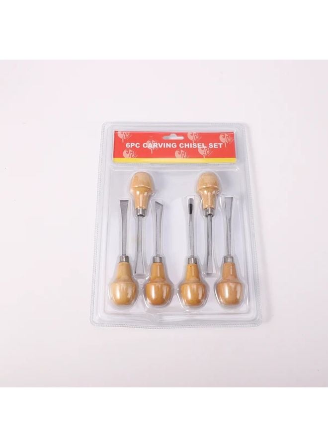 6pcs Wood Carving Chisel Set High Carbon Steel Engraving Tools For DIY Woodworking - Image 5