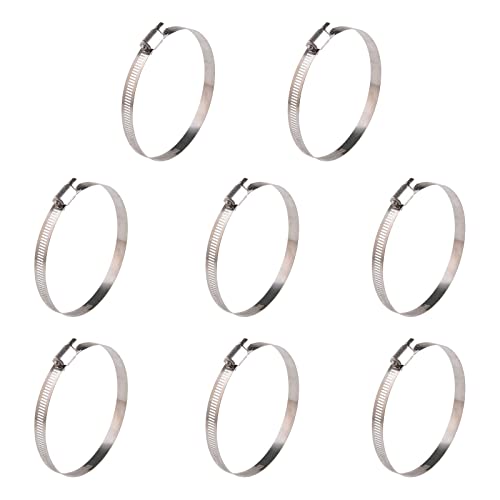 WIN-LONG Winlong Stainless Steel 4'' Hose Clamps, 8PK SAE 72 Worm Gear Drive Hose Clamps 3 to 5 Inch (76-127mm) for Automotive Plumbing, 3'', 4'', 3.5'', 3 1/2'', 3 3/4'', 4 1/2'', 4.5'', 4 3/4'' - Image 1