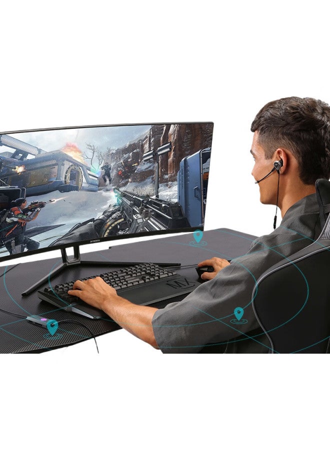 EDIFIER سماعة الألعاب Edifier Hecate Gx04 مع بطاقة صوت مدمجة وميكروفون للألعاب الإلكترونية، PUBG، الكمبيوتر، اجتماعات المكتب، صوت محيطي 7.1، بطاقة صوت خارجية، سوداء - Image 2