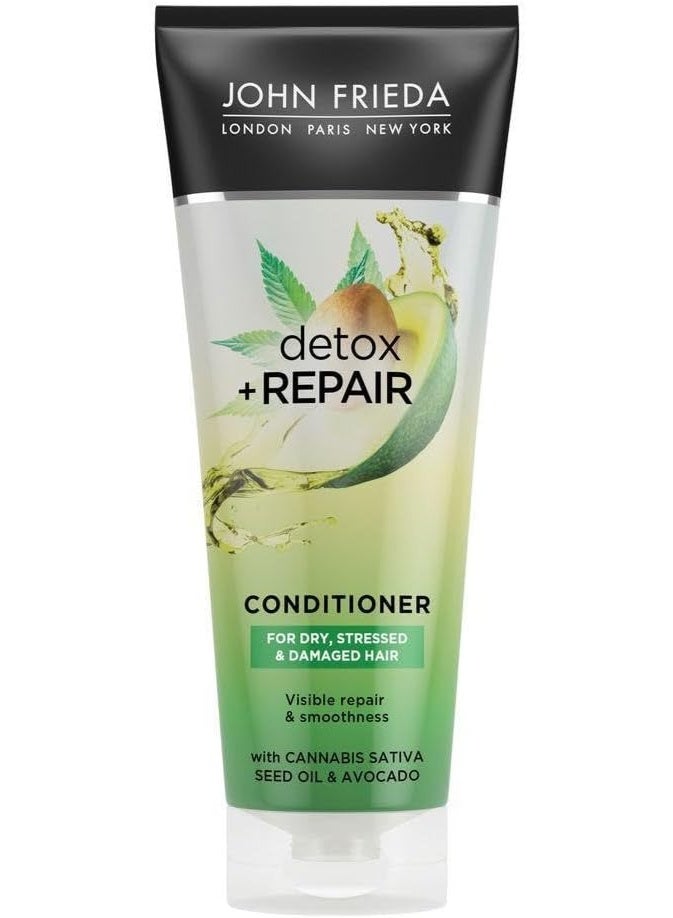 جون فريدا بلسم ديتوكس وإصلاح بلسم مرطب ومملس 250 مل للشعر الجاف والمتوتر والتالف بزيت الأفوكادو والشاي الأخضر - Image 1