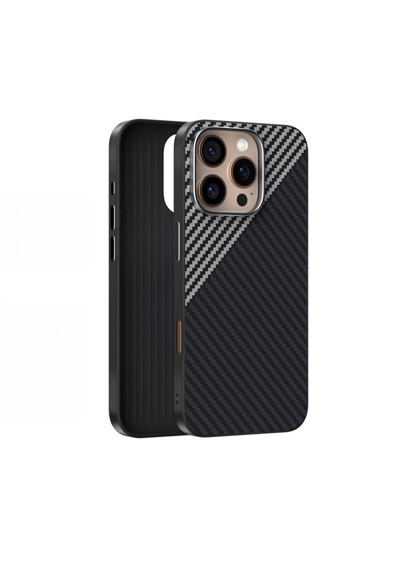 general Carbon Fibre Magnetic Case Compatible with iphone 16 Pro Max with Invisible Magnetic, Ultra-thin Frosted Shock and Drop Protective Case for Wireless Charging
