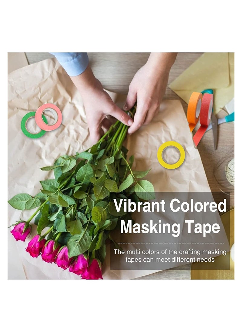 Y&D Colored Masking Tape Craft Rainbow Colors Painting Painters Labeling Paper for Arts Crafts Bullet Journals Party Decorations DIY 12 Roll 12m*1.2cm  - Image 4