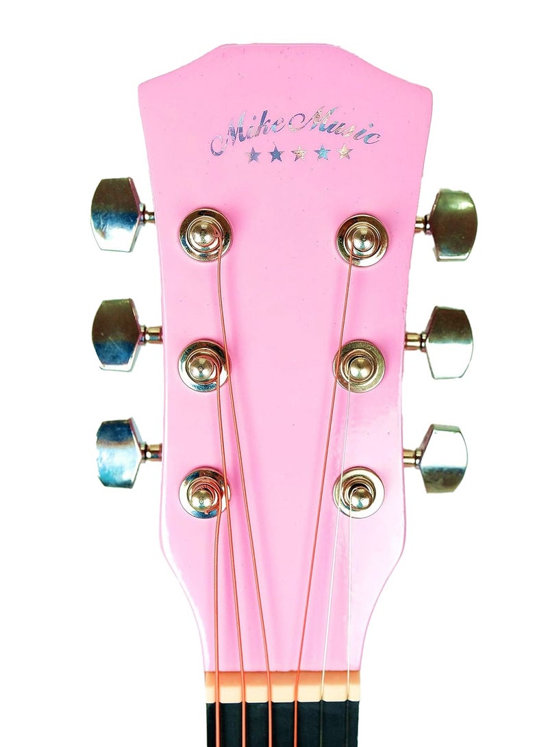 Mike Music 38 Inch Acoustic Guitar for Beginner Adult Teen, Full Size Guitar Acoustic 6-Strings Acoustic Guitar Set With Accessories Gig Bag, Picks, Right Hand, Glossy Pink  - Image 5