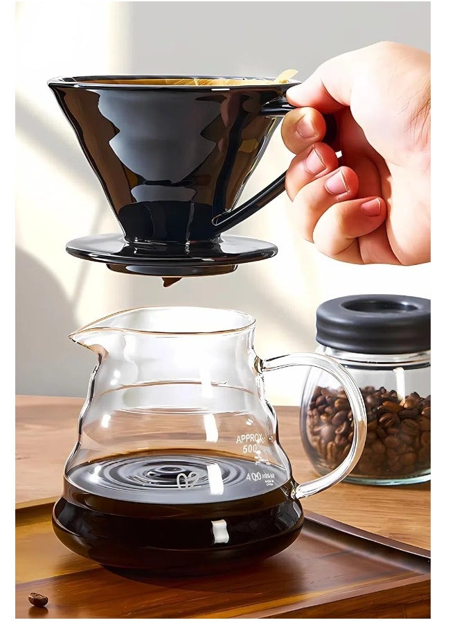 V01 ceramic hand brewed coffee filter cup + 1 spoon + 3 boxes of coffee filter paper brewing home office cafe aroma brewer black - pzsku/Z1732D93749DADB52EA2CZ/45/_/1730876819/80968080-f48a-49ae-902e-c60963bea4d9