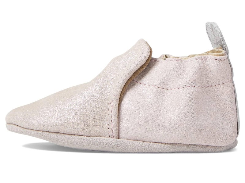 Robeez Baby Girls and Unisex Soft Soles Slip-Resistant Crib Shoes Slippers Moccasins for Infant and Toddler - Pink Light/Pastel Pretty Pearl - 12-18 Months - Image 1