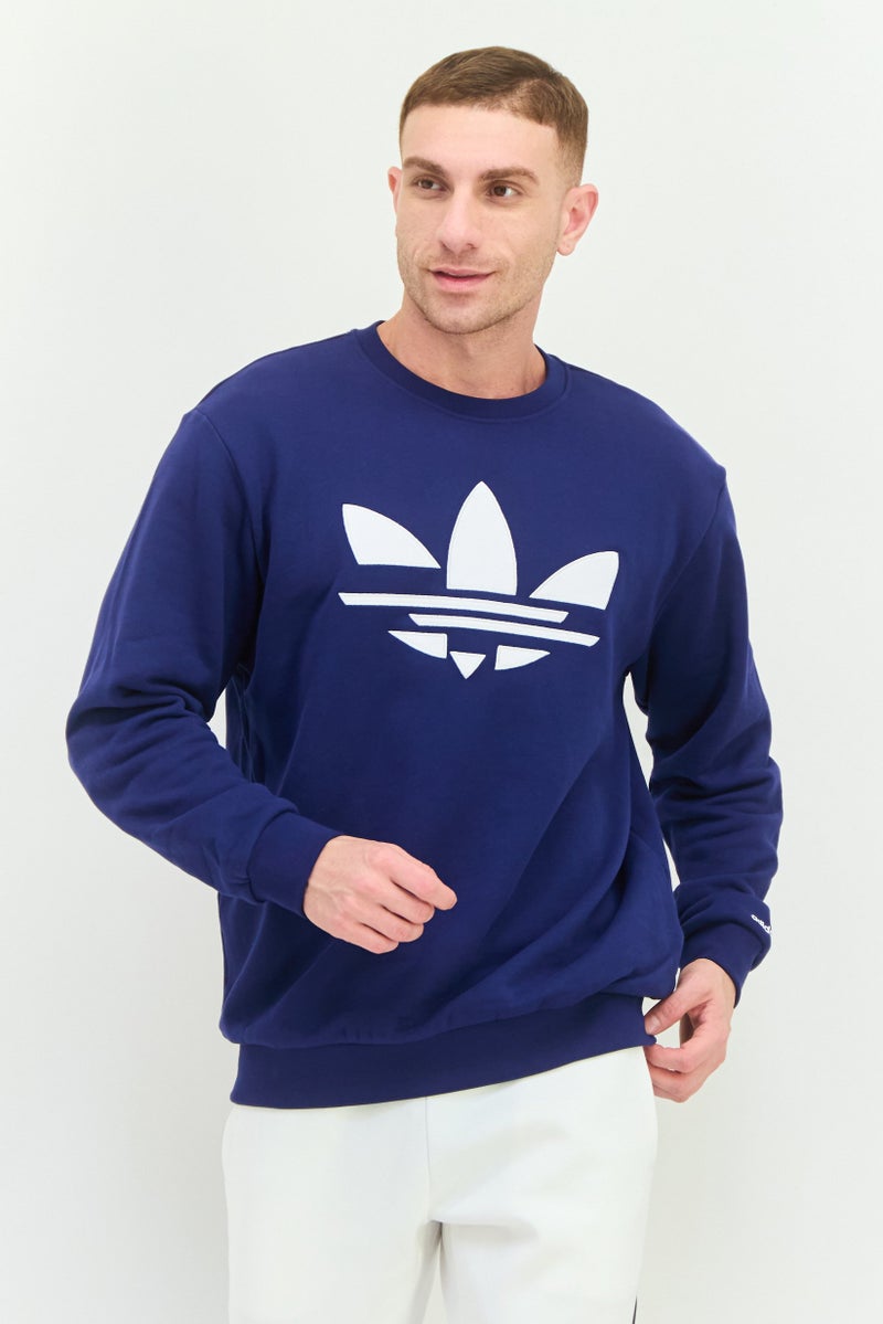 adidas Originals Men Sportswear Fit Long Sleeves Outdoor Sweatshirt, Navy - Image 1