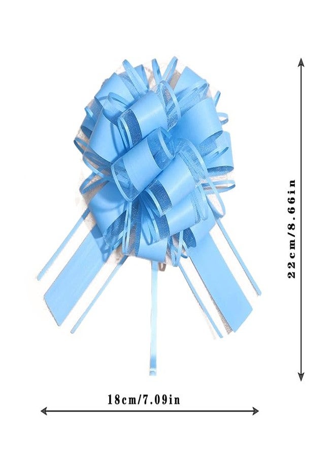 Dladhict 6 PCS Large Pull Bows,Bow for Gift Wrapping,Gifts Decorations,6″ Party Wedding Ribbon Bows for Wrapping Boxes or Flower Decorations,Presents or Christmas Tree (Blue) - Image 2