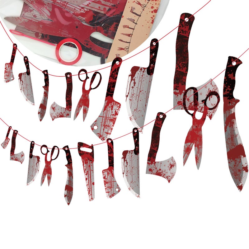 OHOME Halloween Party Decorations - 12 Pack Trunk or Treat Banner | Halloween Decorations for Indoor Outdoor Outside - Hanging Backdrop Garland Decor for Birthday Party Favors Supplies - Image 1