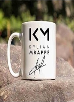 Kylian Mbappé Autograph Printed Mug White Tea Milk and Coffee Cup and Mug Made of Ceramic-11 oz (350ml) Ideal and Sweet Gift and Return Gift Choice for Kids Friends Brother Sister Son Daughter