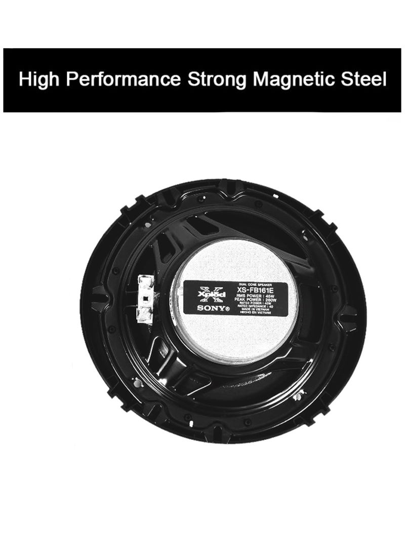 Xplod Car Speaker Dual Cone 45W/260W Music Speaker 16cm/6.1/2" Flush Mount Mega Bass 2 Pcs Set SONY XS-FB161E
