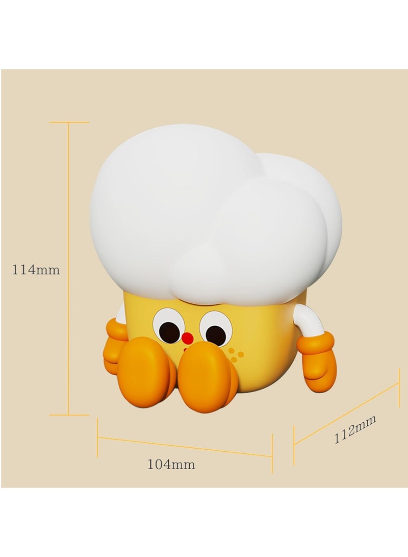 PopCorn Night Light  Cute Light Up Silicone Dimmable Nursery Nightlight Rechargeable Bedside Touch Lamp - Image 3