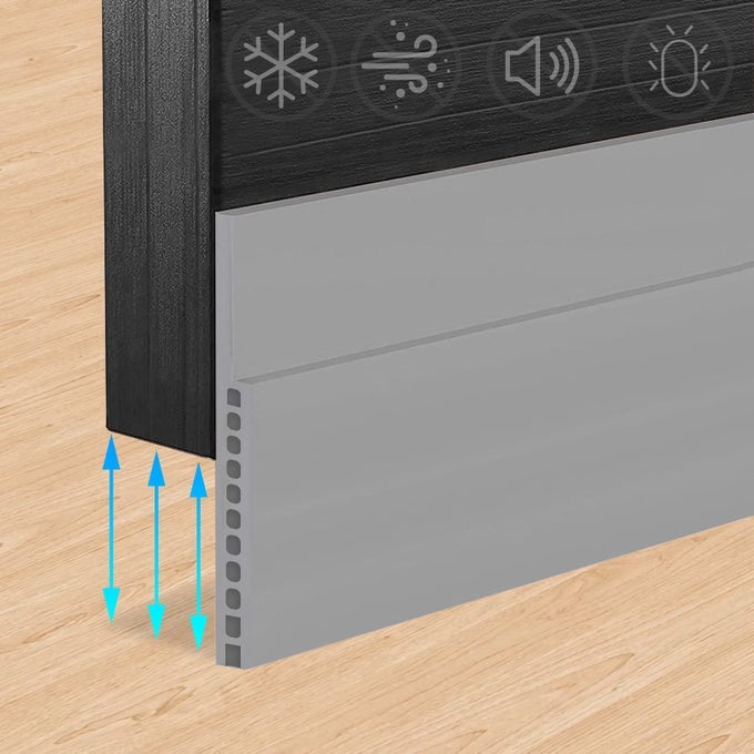 DOOR DRAFT STOPPER FOR HUGE GAP 3 W X 39 L ADJUSTABLE GRAY