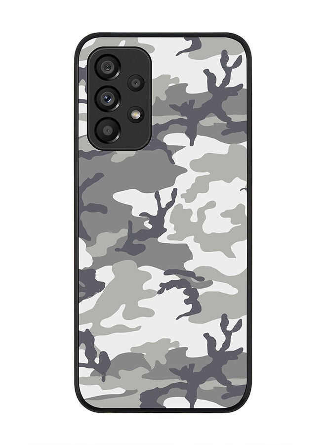 Stylizedd Rugged Black edge case for Samsung Galaxy A33 5G Slim fit Soft Case Flexible Rubber Edges Anti Drop TPU Gel Thin Cover - Artic Camo - Image 1