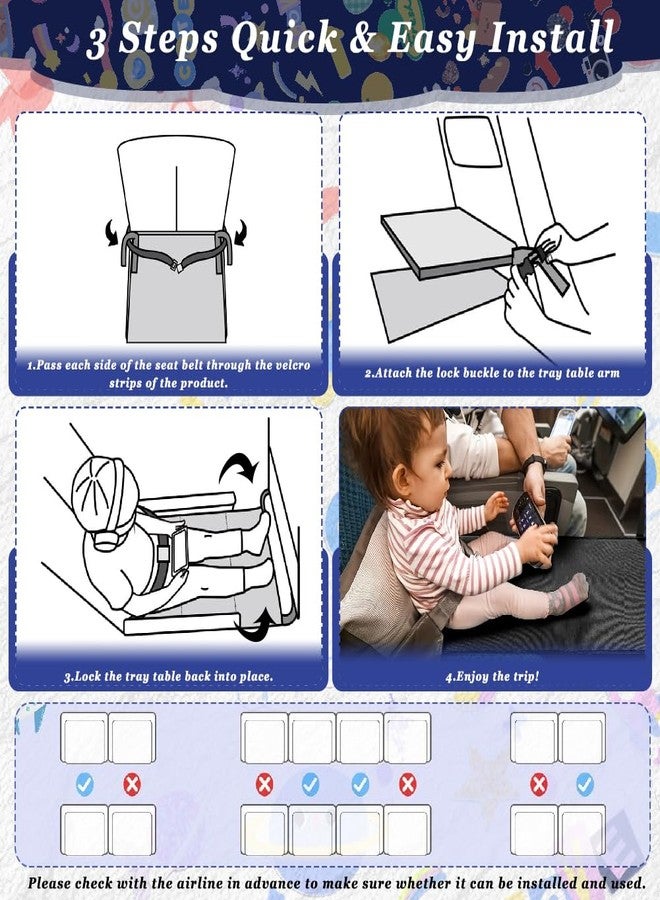 SEILETOO Airplane Footrest for Kids, Toddler Travel Bed for Sirplane, Seat Extender Airplane for Leg Rest and Lie Down, Flying Travel Essentials for Baby - Image 5