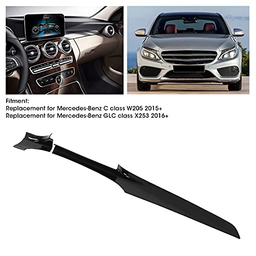 KIMISS 2PCS Center Console Dashboard Cover Trim, ABS Console Instrument Panel Trim Replacement for C Class W205 2015+, for GLC class X253 2016+(Carbon fiber pattern) - Image 2