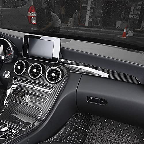 KIMISS 2PCS Center Console Dashboard Cover Trim, ABS Console Instrument Panel Trim Replacement for C Class W205 2015+, for GLC class X253 2016+(Carbon fiber pattern) - Image 3