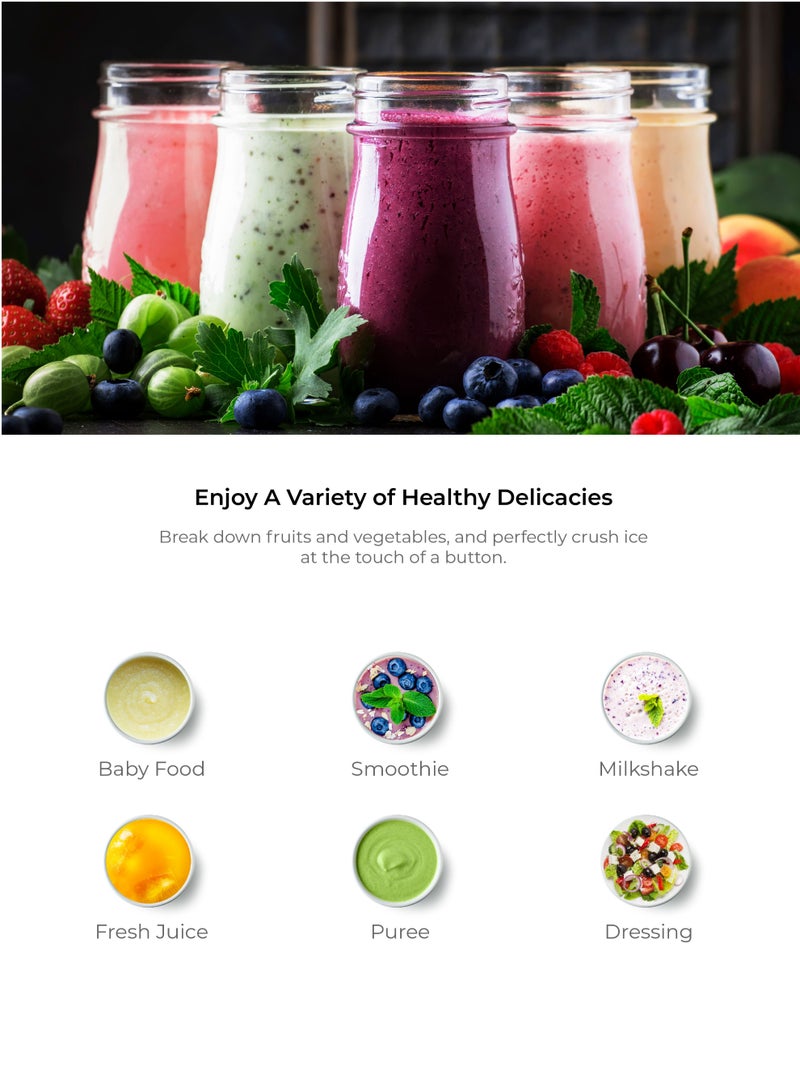blupebble Portable Rechargeable Blender 450ML USB-C Smoothie Maker with 6 Stainless Steel Blades, 16500RPM High Speed Personal Juicer Cup, BPA-Free Mini Blender for Smoothies, Protein Shakes, Fruits, Ice Crushing & Travel Use, 2500mAh Battery Rechargeable Mixer Bottle - Image 4