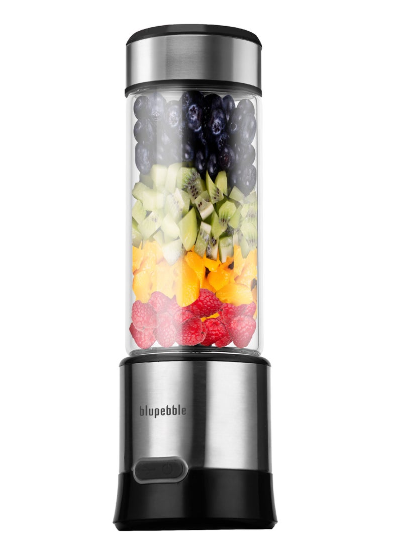 blupebble Portable Rechargeable Blender 450ML USB-C Smoothie Maker with 6 Stainless Steel Blades, 16500RPM High Speed Personal Juicer Cup, BPA-Free Mini Blender for Smoothies, Protein Shakes, Fruits, Ice Crushing & Travel Use, 2500mAh Battery Rechargeable Mixer Bottle - Image 1