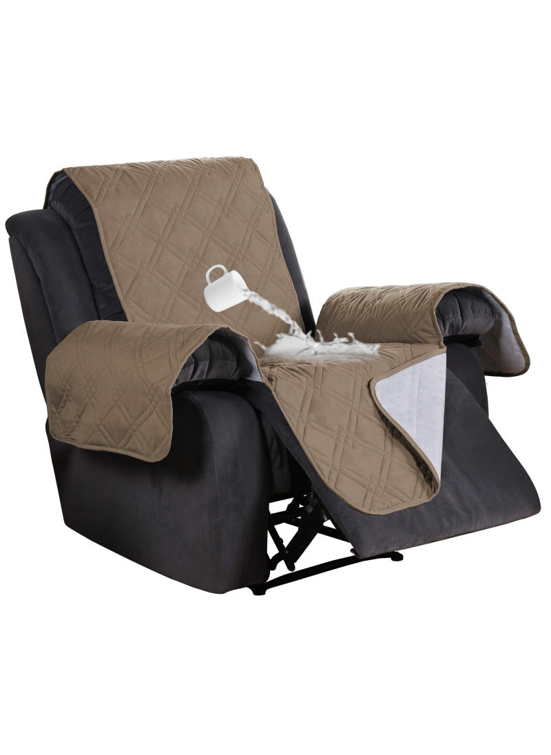Flamingo P Flamingo P 100 Waterproof Recliner Chair Covers Quilted Reclining Chair Slipcover Furniture Protector Pet Couch Covers with Non Slip Backing Seat Width Up to 30 Inch Taupe 