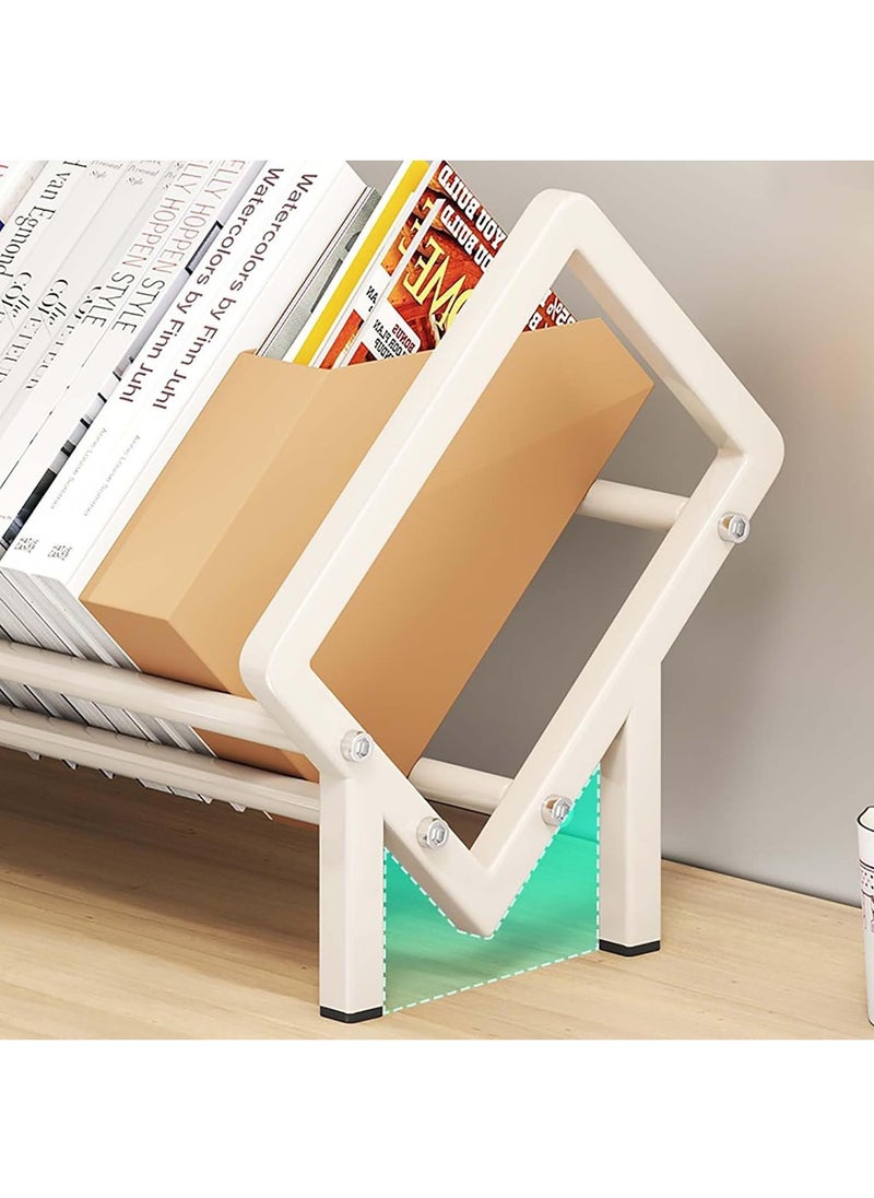 Wood Desktop Hutch Shelf, Desktop Bookcase for Computer Desk, Multipurpose Display Shelf Rack Organizer for Office Supplies Organizer, Home Decor(White,60CM)