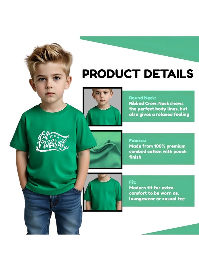 PRINTSHOP4ME Ramadan Mubarak Boy’s Cotton T-Shirt - Round Neck Short Sleeve T-Shirt for Boys - Ramadan Gift for Boys - Image 4