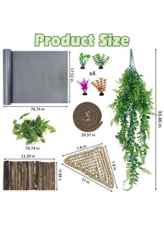 Kathson kathson Bearded Dragon Tank Accessories Kit, Reptile Hide Wooden Bridge Terrarium Liner Triangle Hammock Jungle Climber Vines Leaves and Plant Reptile Habitat Decor for Chameleon Lizards Gecko Snakes  - Image 2