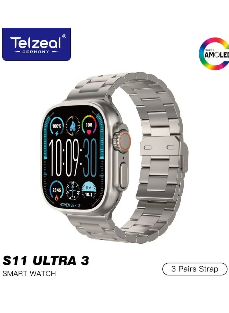 Telzeal S11 Ultra 3 – A Premium Smartwatch with Wireless Charging, AI Robot, and Health Tracking - Image 1