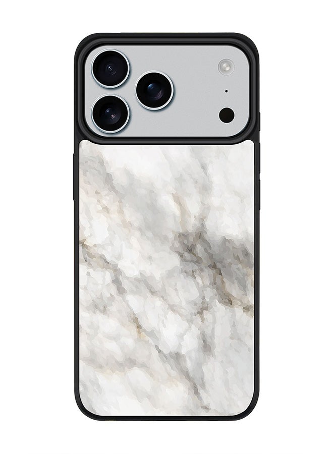 Stylizedd iPhone 17 Pro Max Case, [Compatible with MagSafe] Slim Magnetic cover Phone Case iPhone 17 Pro Max -Marble Print Beige Grey - Image 1
