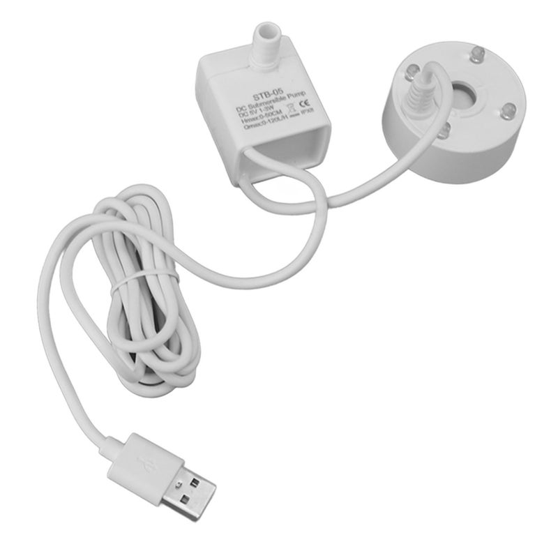 مُصنّع ضباب USB مصنّع ضباب بمضخة ومصابيح LED متعددة الألوان بخارية رذاذية مرطبة آلة ضباب 5 فولت لحوض الماء والحديقة والمكتب لون أبيض - Image 5