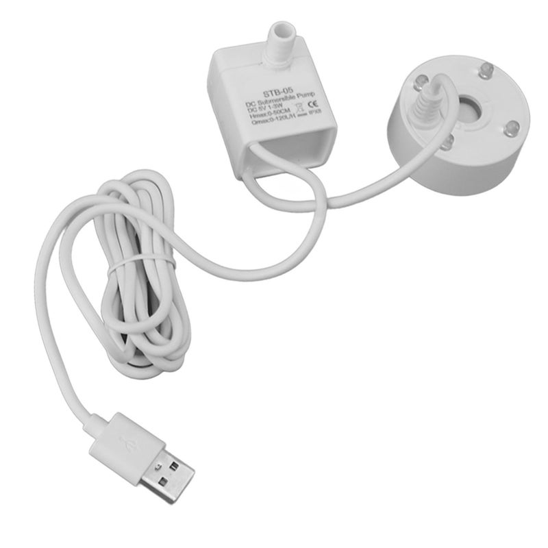مُصنّع ضباب USB مصنّع ضباب بمضخة ومصابيح LED متعددة الألوان بخارية رذاذية مرطبة آلة ضباب 5 فولت لحوض الماء والحديقة والمكتب لون أبيض - Image 2