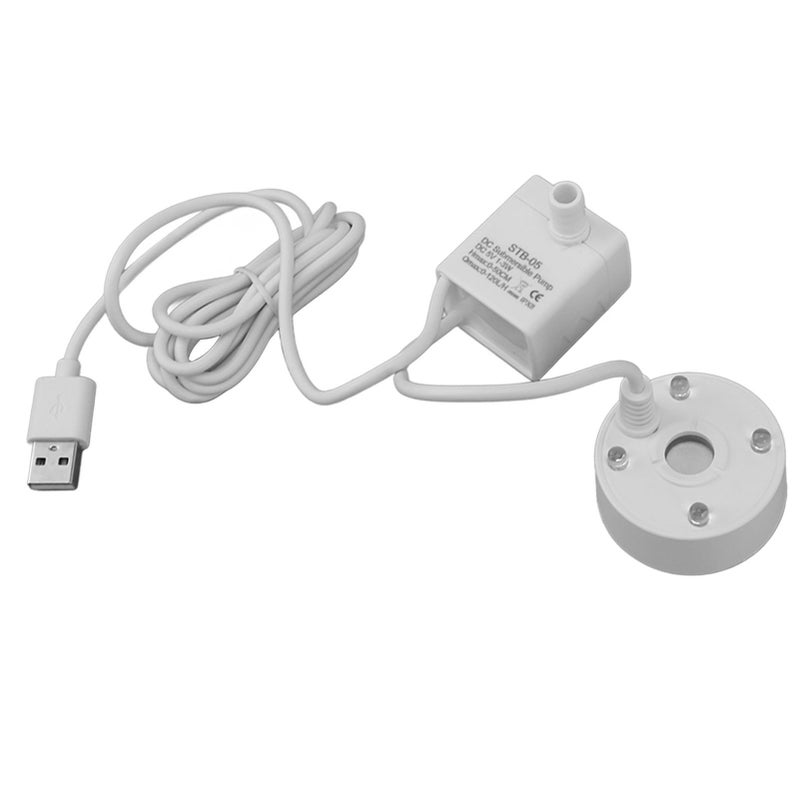 مُصنّع ضباب USB مصنّع ضباب بمضخة ومصابيح LED متعددة الألوان بخارية رذاذية مرطبة آلة ضباب 5 فولت لحوض الماء والحديقة والمكتب لون أبيض - Image 3