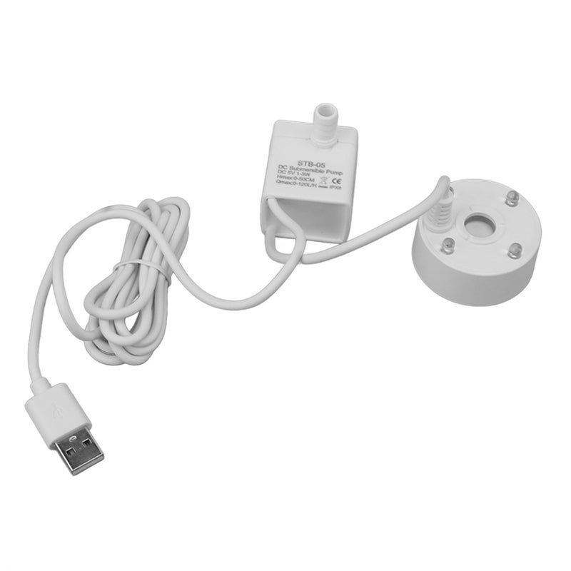 مُصنّع ضباب USB مصنّع ضباب بمضخة ومصابيح LED متعددة الألوان بخارية رذاذية مرطبة آلة ضباب 5 فولت لحوض الماء والحديقة والمكتب لون أبيض - Image 4