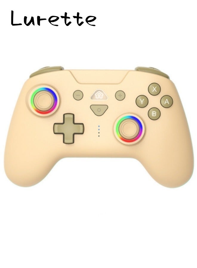 Wireless Switch Controllers for Nintendo Switch, 6-Axis Gyro, Turbo Function, 7-Color RGB Lights, Compatible with Switch1/Switch2/PC (Wired)/iOS, All Functions Included with a Stylish Design and Cute Color - Drak Grey - Image 1